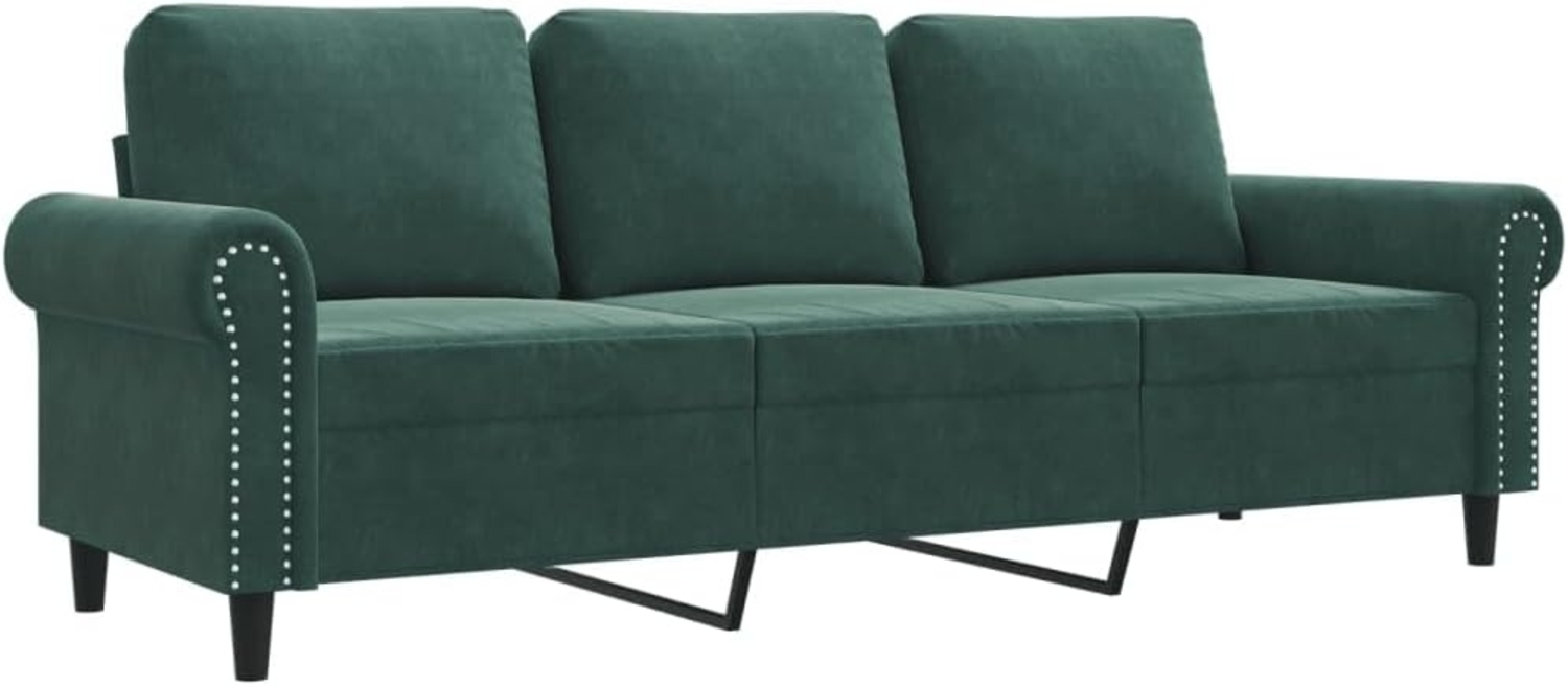 vidaXL 3-Sitzer-Sofa Dunkelgrün 180 cm Samt Bild 1