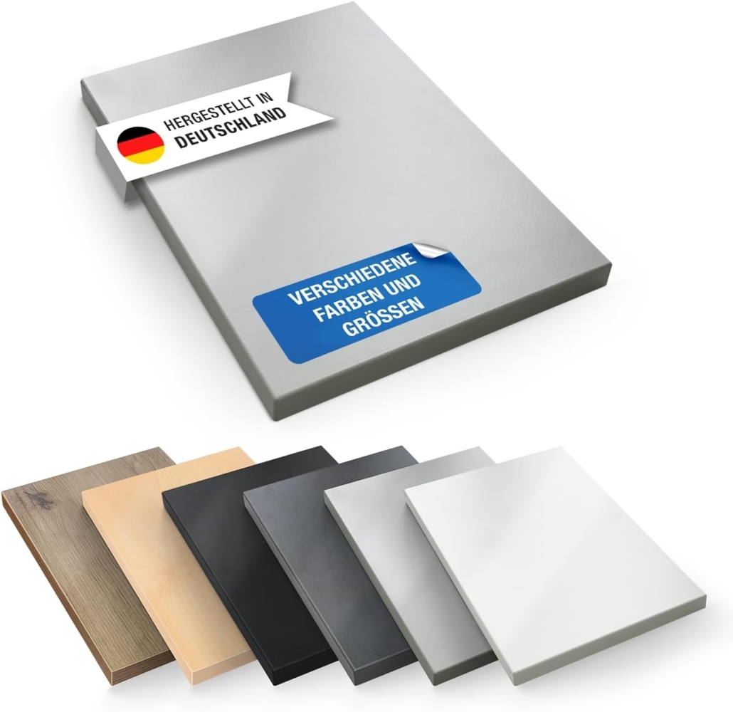 vabo Schreibtisch-Platte - Kratzfeste Tischplatte - bis zu 120 kg belastbar - moderner Büro-Tisch Aufsatz mit Laserkante - 140 x 80 x 2,5 cm - Licht-Grau Bild 1