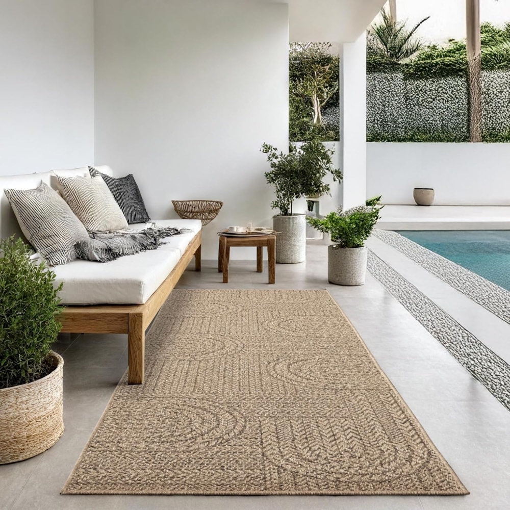 the carpet Teppich Kansas, rechteckig, Höhe: 1 mm, moderner robuster In und Outdoor Teppich Jute Look Bild 1