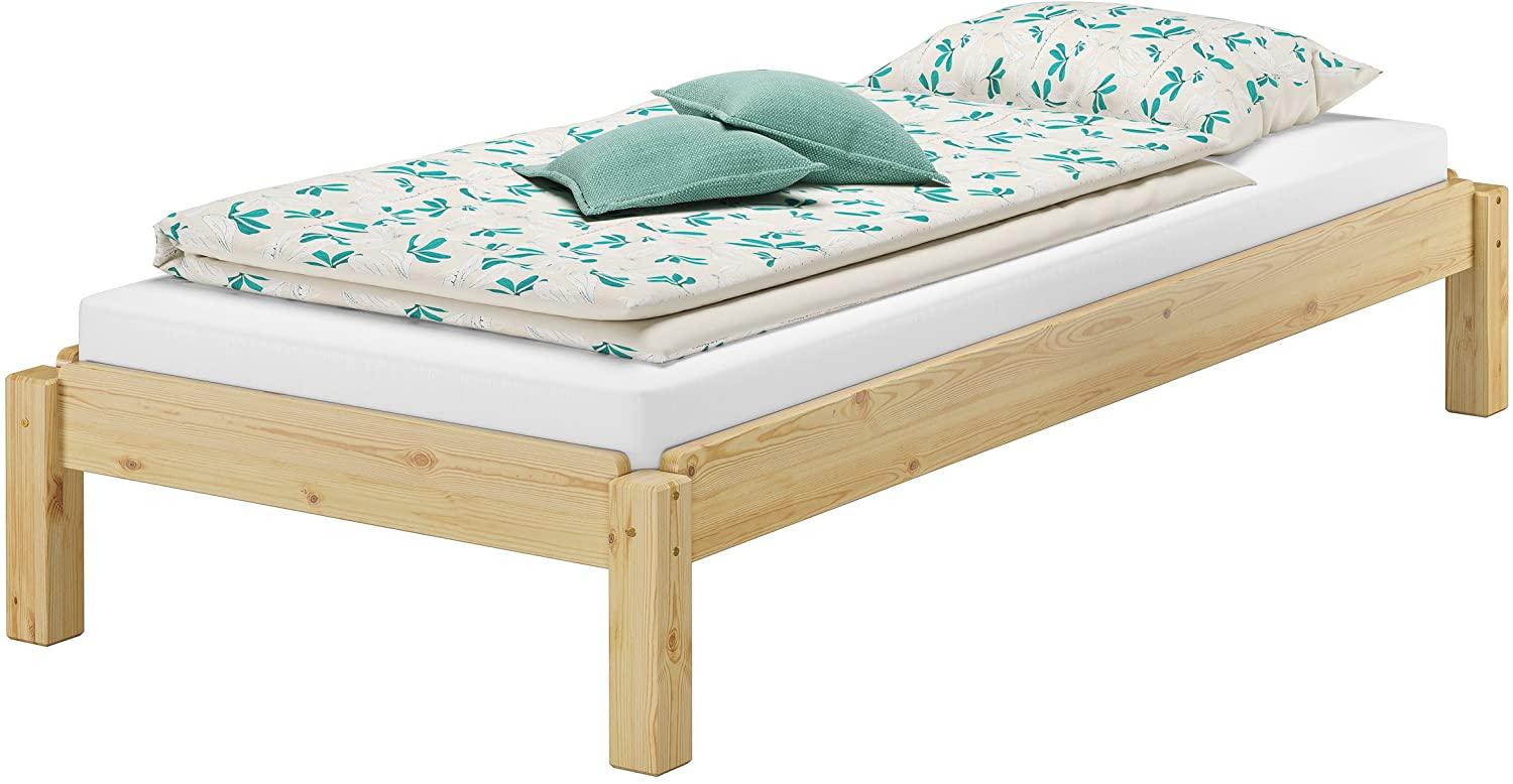 Kurzes Stapelbett 90x190 stapelbare Liege Kiefer Massivholzbett V-60.48-09-190ohne Zubehör Bild 1