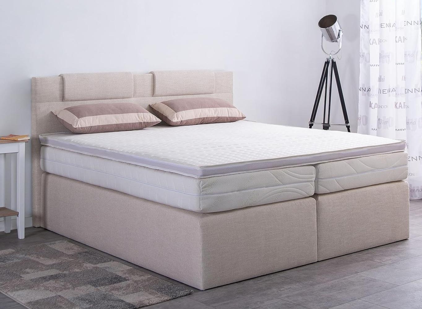 AUKONA| Boxspringbett Phönix Rot 240x220 | 7- Zonen Taschenfederkern Matratze, mit Komfortschaumtopper Bild 1