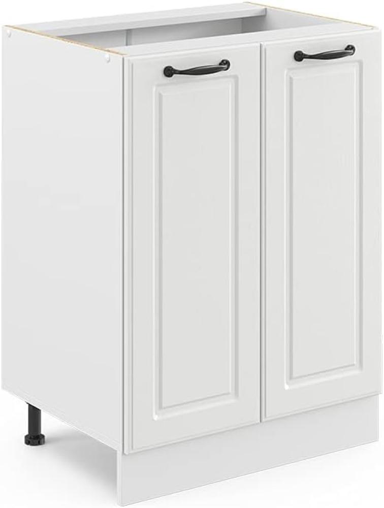 Vicco Küchenunterschrank R-Line, Weiß Landhaus/Weiß, 60 cm, AP Anthrazit Bild 1