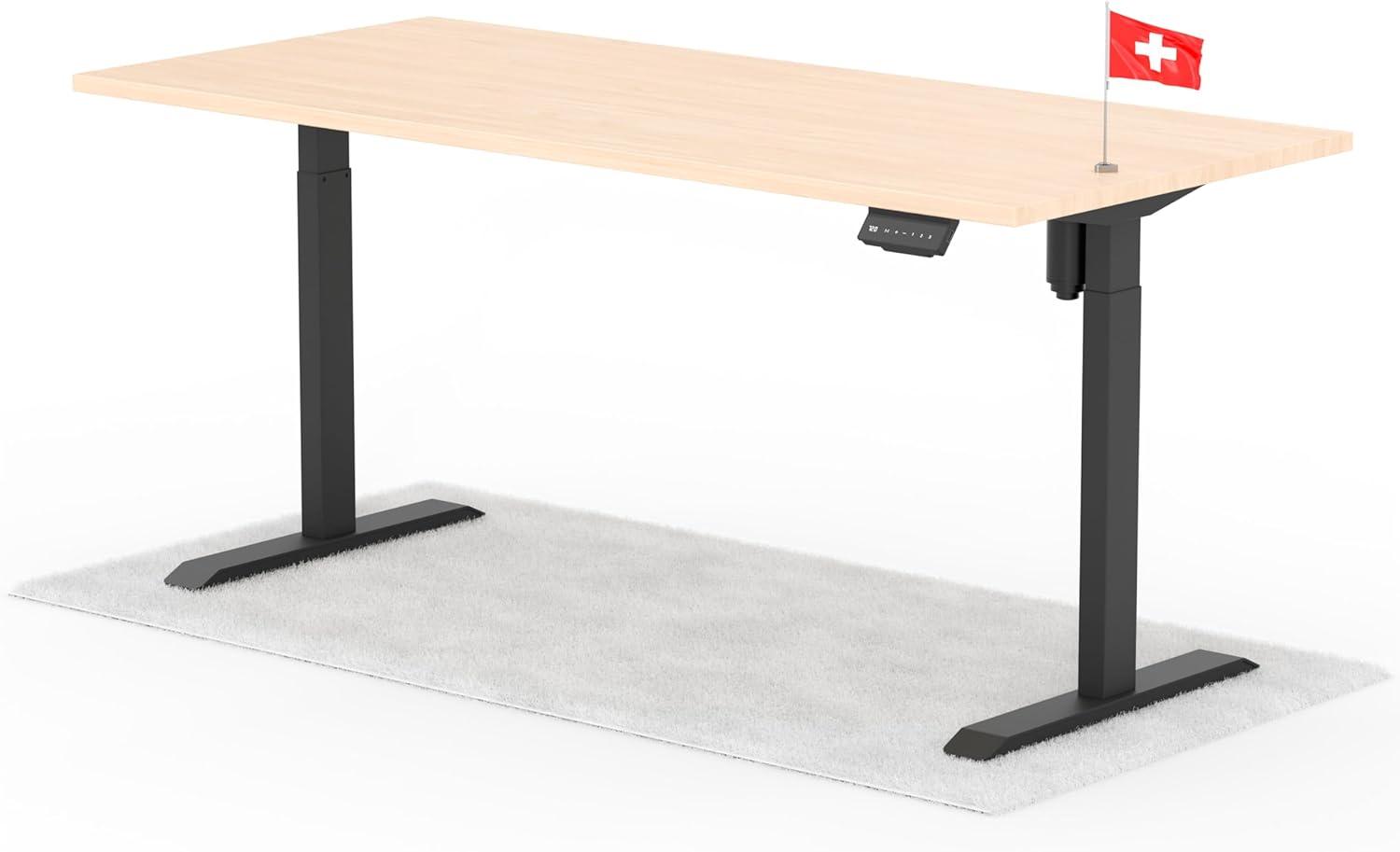 elektrisch höhenverstellbarer Schreibtisch ECO 180 x 80 cm - Gestell Schwarz, Platte Eiche Bild 1