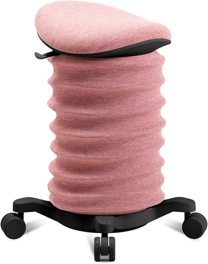 TOPSTAR Sitness 4D mit Rollen AGR-Zertifiziert Dynamischer Sitzhocker schwarz - Rose, ergonomischer Bürohocker - höhenverstellbar - stärkt den Rücken - entlastet die Bandscheiben Bild 1
