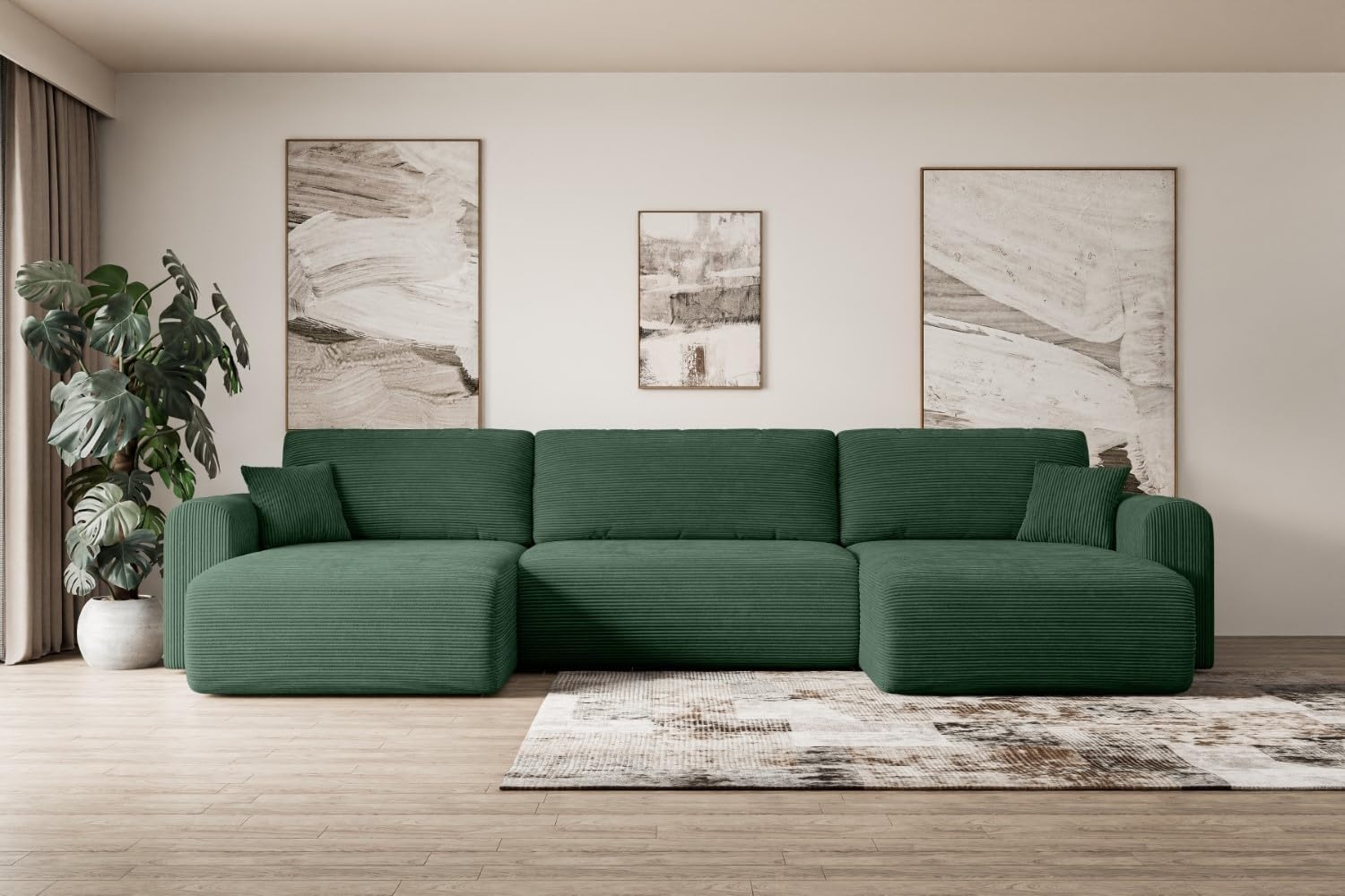 ALTDECOR Wohnlandschaft ORRO-U, Couch mit Schlaffunktion, Wohnzimmer - Wohnlandschaft, Corner Sofa Bett Eckcouch Couch L-Form Schlafcouch Ausziehbar Bild 1