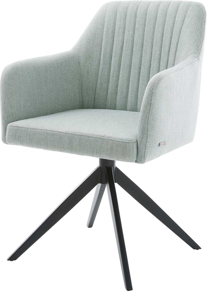 Drehstuhl Greg-Flex Stripes Mint Kreuzgestell breit Schwarz 360° drehbar Wippfunktion Taschenfederkern Bild 1