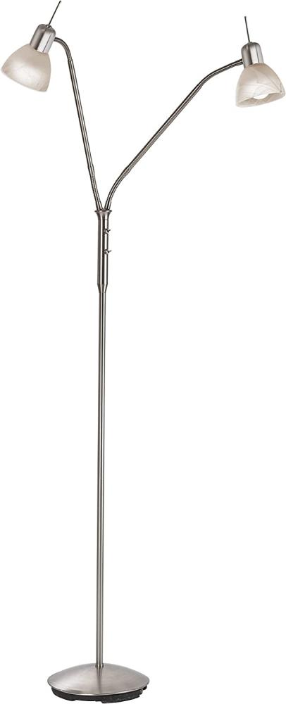 Stehlampe Wohnzimmer Stehleuchte LED 2 Flammig Glas weiß 41890201 Bild 1