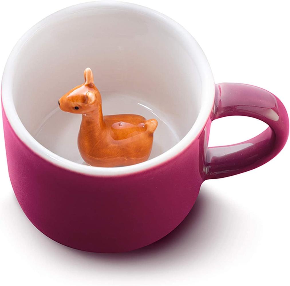 Donkey Products Tier Tasse Anna, Tasse mit Alpaka, Animal Mug, Porzellan, Lila, 150 ml, 210343 Bild 1