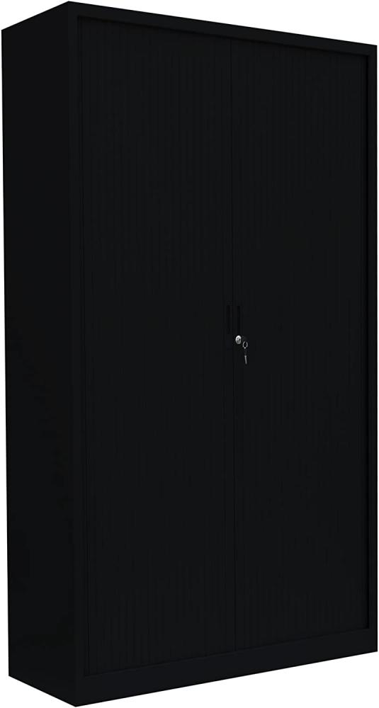 XXL Querrollladenschrank Stahl Büro Aktenschrank Rolladenschrank (HxBxT) 1950 x 1000 x 460 mm Schwarz 555159 Bild 1