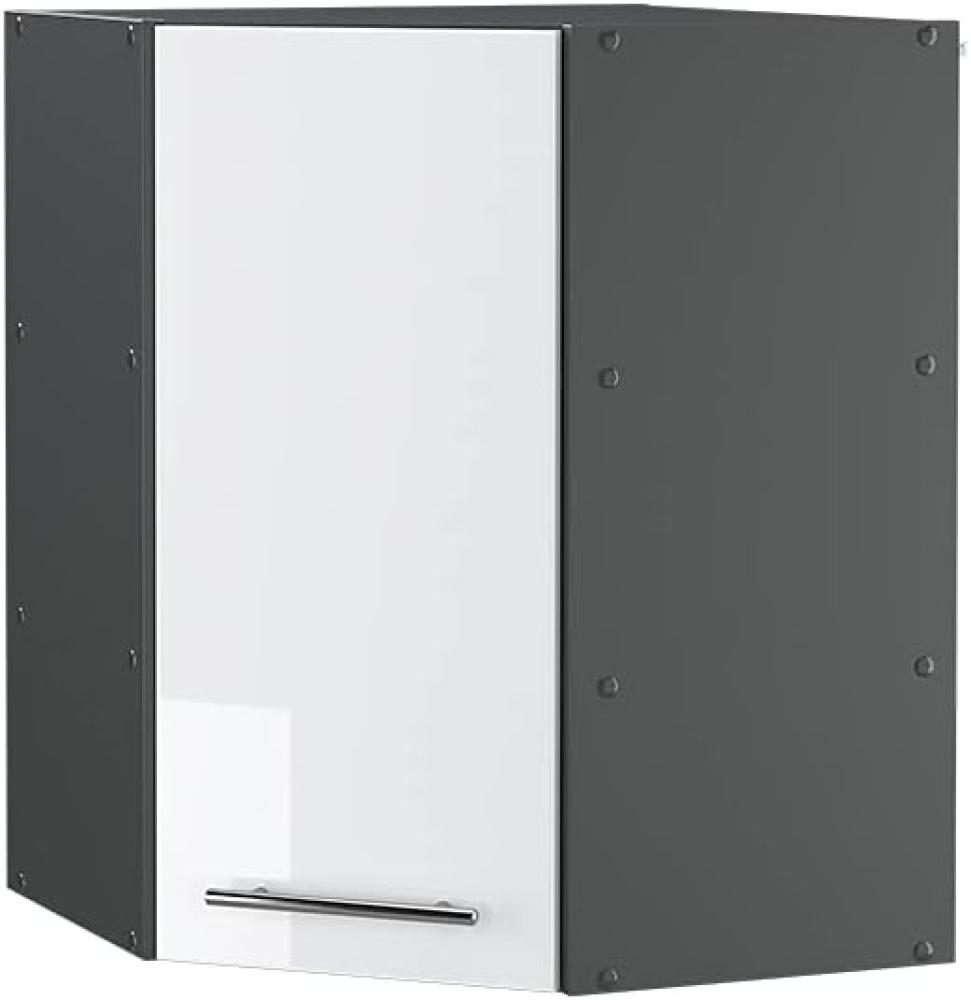 Vicco Eck Hängeschrank 57 cm Küchenschrank Hängeschrank Küchenzeile Fame-Line (Weiß Hochglanz) Bild 1