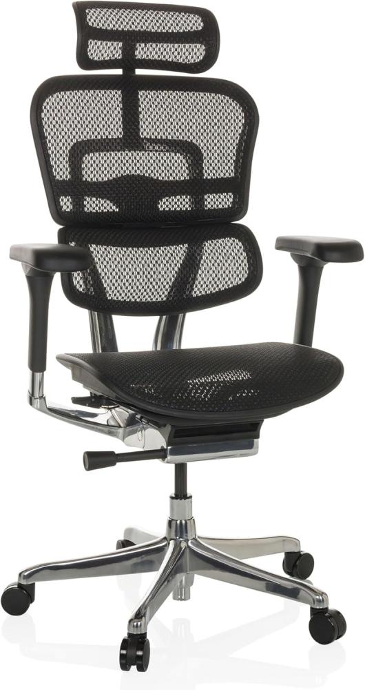 hjh OFFICE Bürostuhl ERGOHUMAN I Netz ergonomischer Bürosessel mit Flexibler Lordosenstütze, Schwarz, 652277 Bild 1