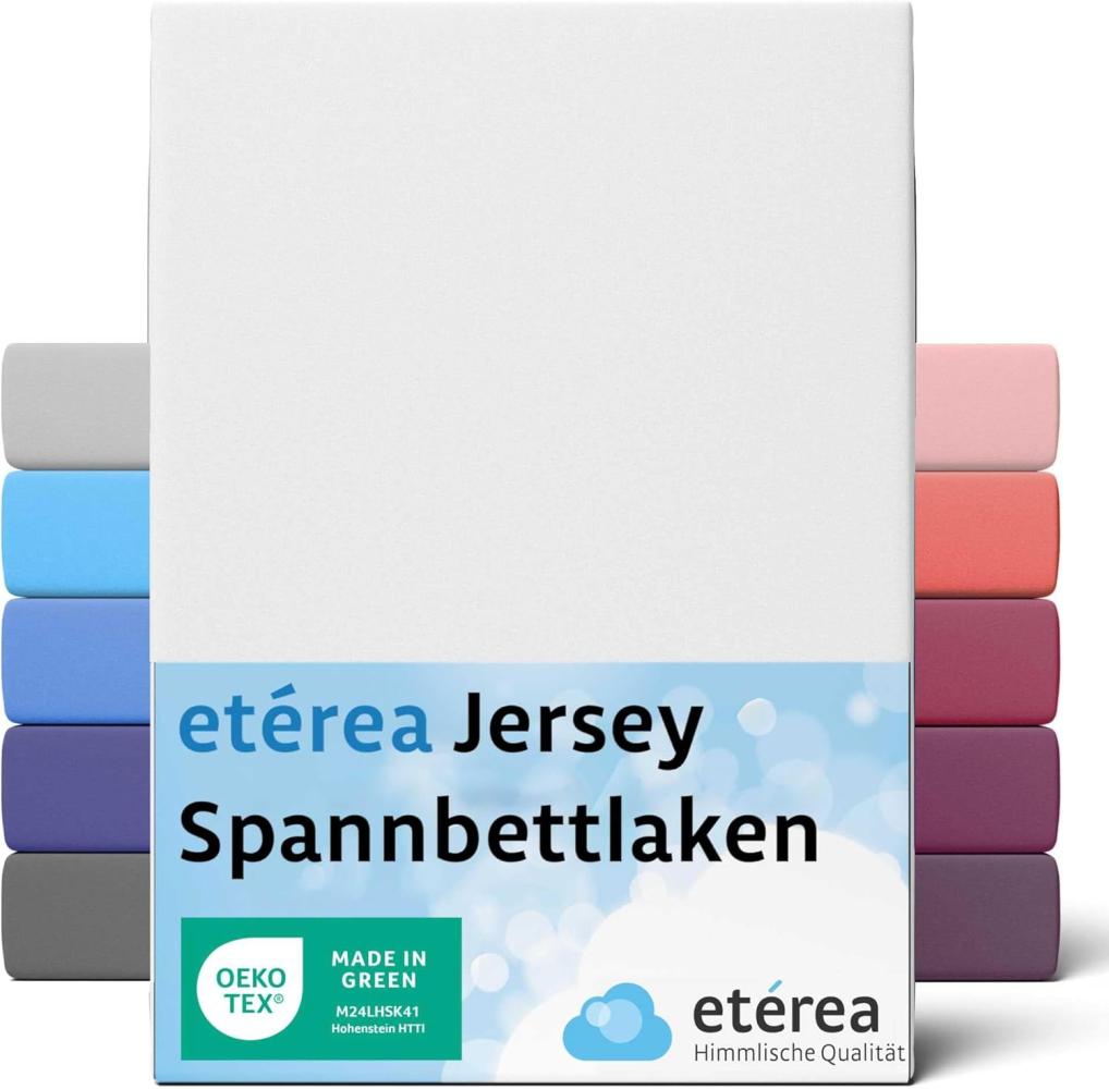 etérea Jersey Topper Spannbettlaken Spannbetttuch Weiss 180x200 - 200x200 cm Bild 1