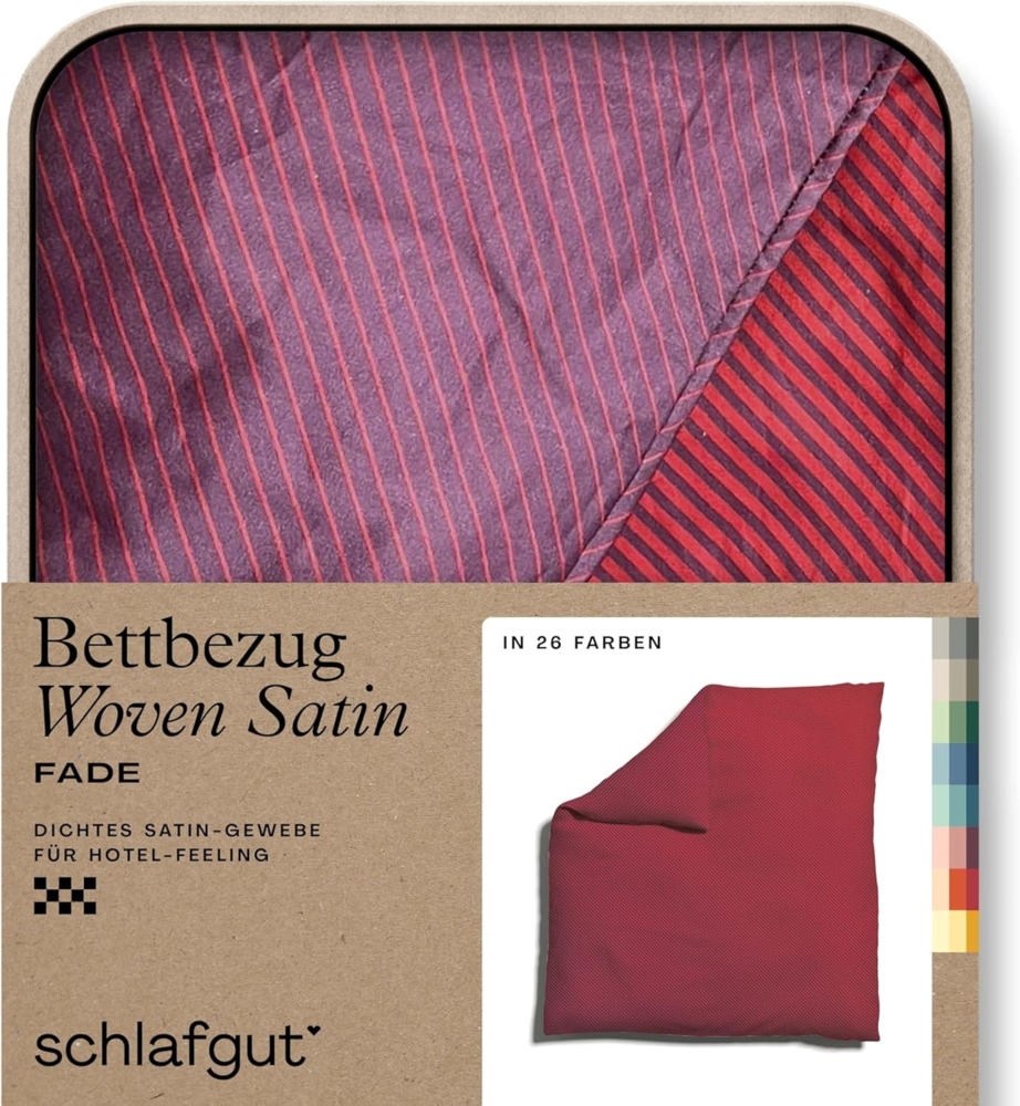Schlafgut Woven Fade Bettwäsche|Bettbezug einzeln 240x220 cm| red-deep-purple-deepSchlafgut Woven Fade Bettwäsche Bild 1
