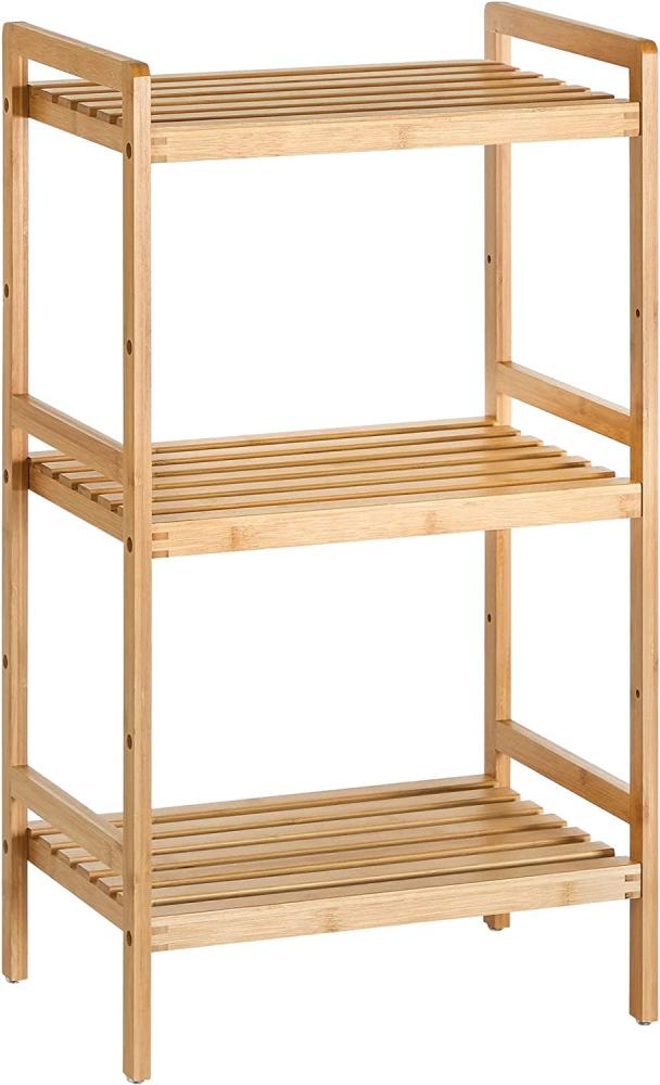 Bambusregal, Küchenregal, Badregal, Bücherregal, Standregal mit 3 Ablagen, 45 x 31,5 x 80 cm, für Bad, Küche, Wohnzimmer, Schlafzimmer, Balkon, naturfarben BCB073N01 Bild 1