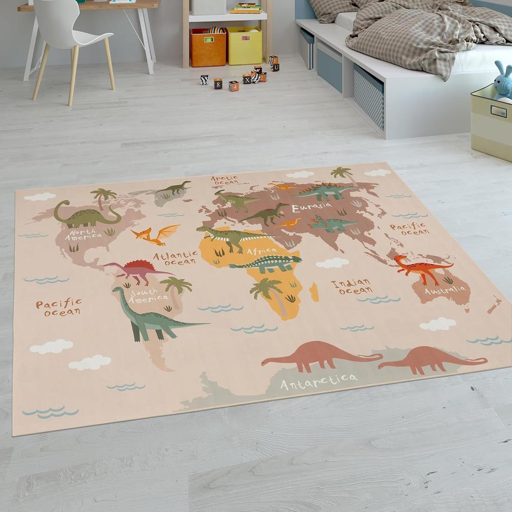 Paco Home Kinderteppich Teppich Kinderzimmer Spielteppich Junge Mädchen Modern rutschfest, Grösse:240x340 cm, Farbe:Beige 2 Bild 1