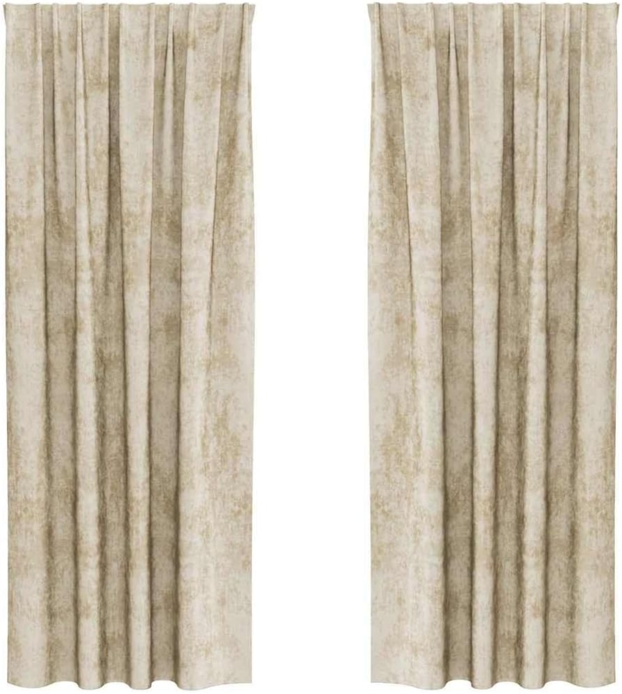 vidaXL Samtvorhänge mit Vorhängen 2 pcs Creme 225 x 140 cm Samt 4107700 Bild 1