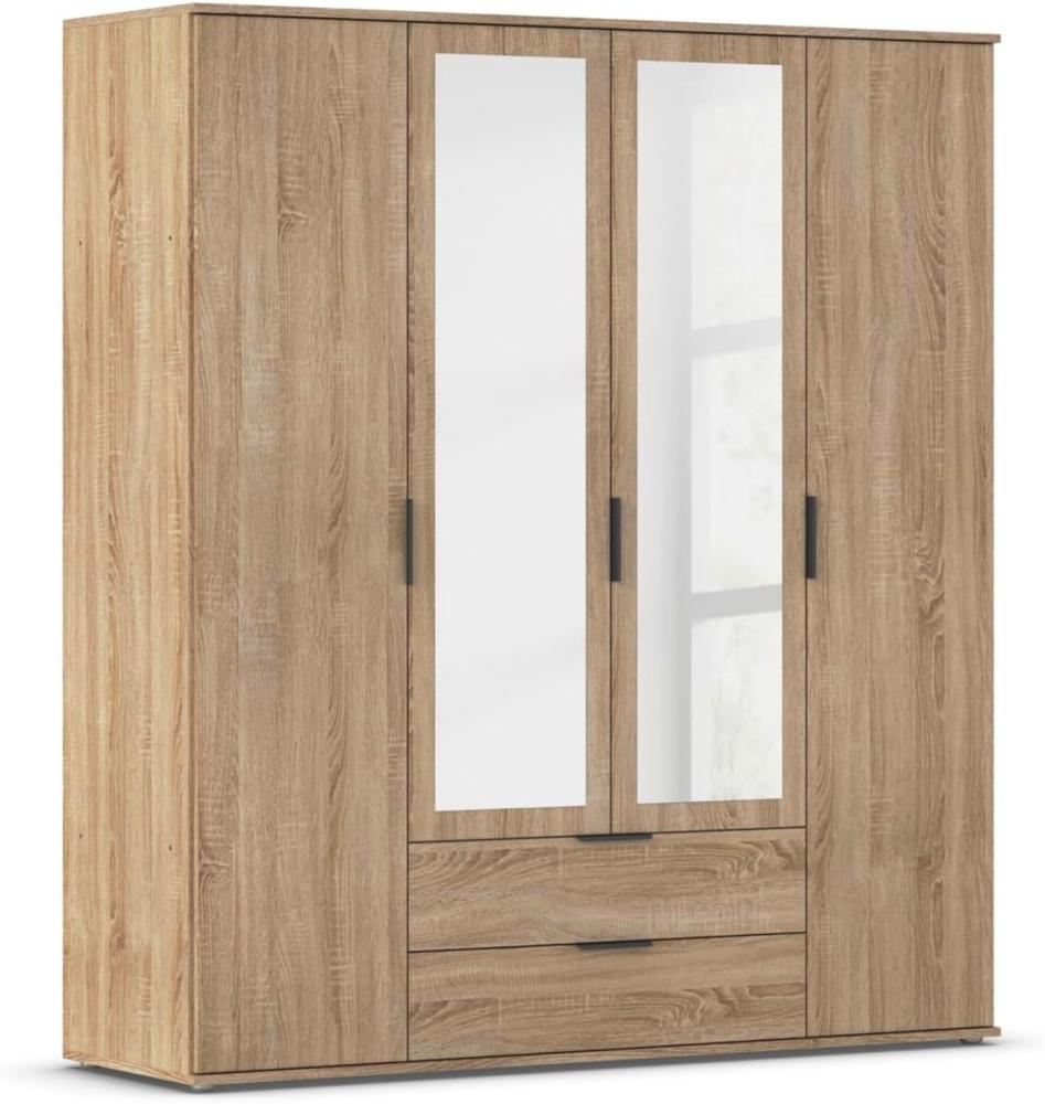 rauch Drehtürenschrank Kleiderschrank Schrank Garderobe Wäscheschrank ESSEA in 2 Breiten mit Spiegel und 2 Schubladen, moderne Griffe MADE IN GERMANY Bild 1