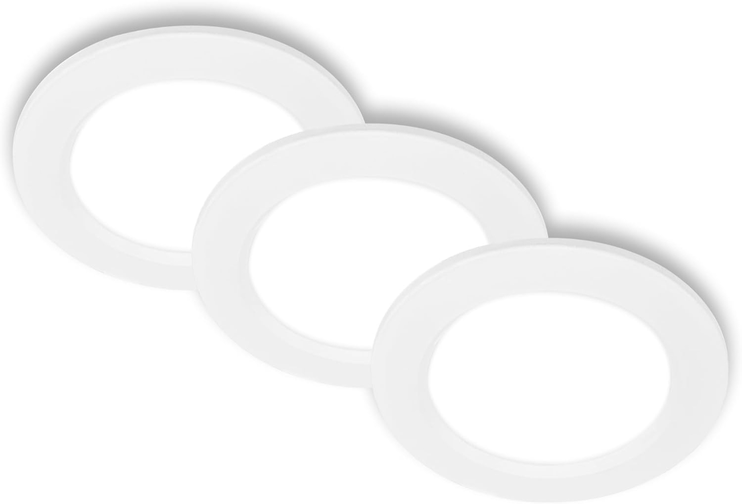 Briloner LED-Einbauleuchten Ultraflat 3er Set 6W 660lm weiß Bild 1