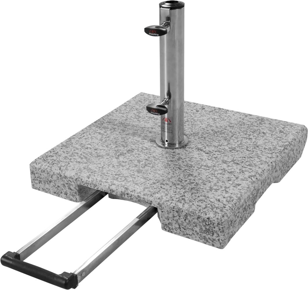 Doppler Trolley-Granit-Schirmsockel mit Rollen, granitgrau,30 kg, für Sonnenschirme bis Ø 200 cm Bild 1