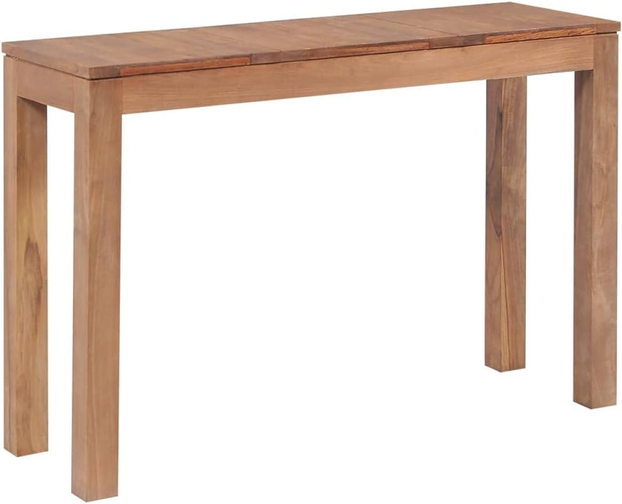 vidaXL Konsolentisch Teakholz Massiv Natürliches Finish 110 x 35 x 76 cm Bild 1