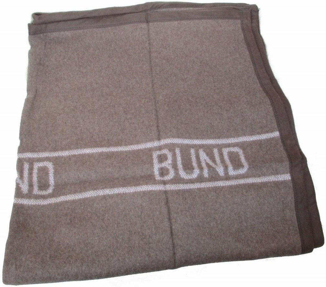 Wolldecke BW Wolldecke, braun, 220 x 130 cm, MFH, Schriftzug "BUND" Bild 1