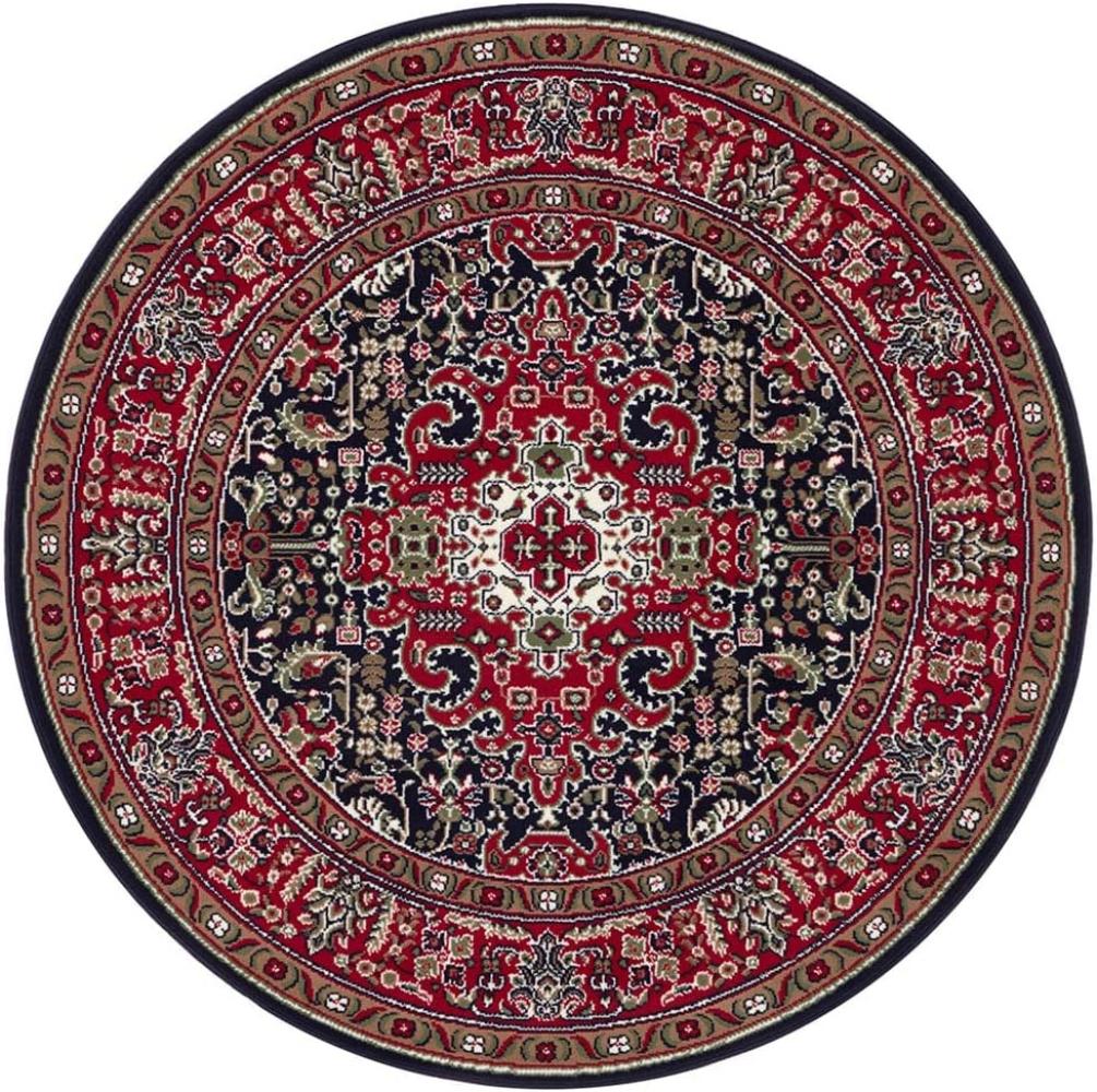 Orientalischer Kurzflor Teppich Skazar Isfahan - Navy - 160 cm Durchmesser Bild 1