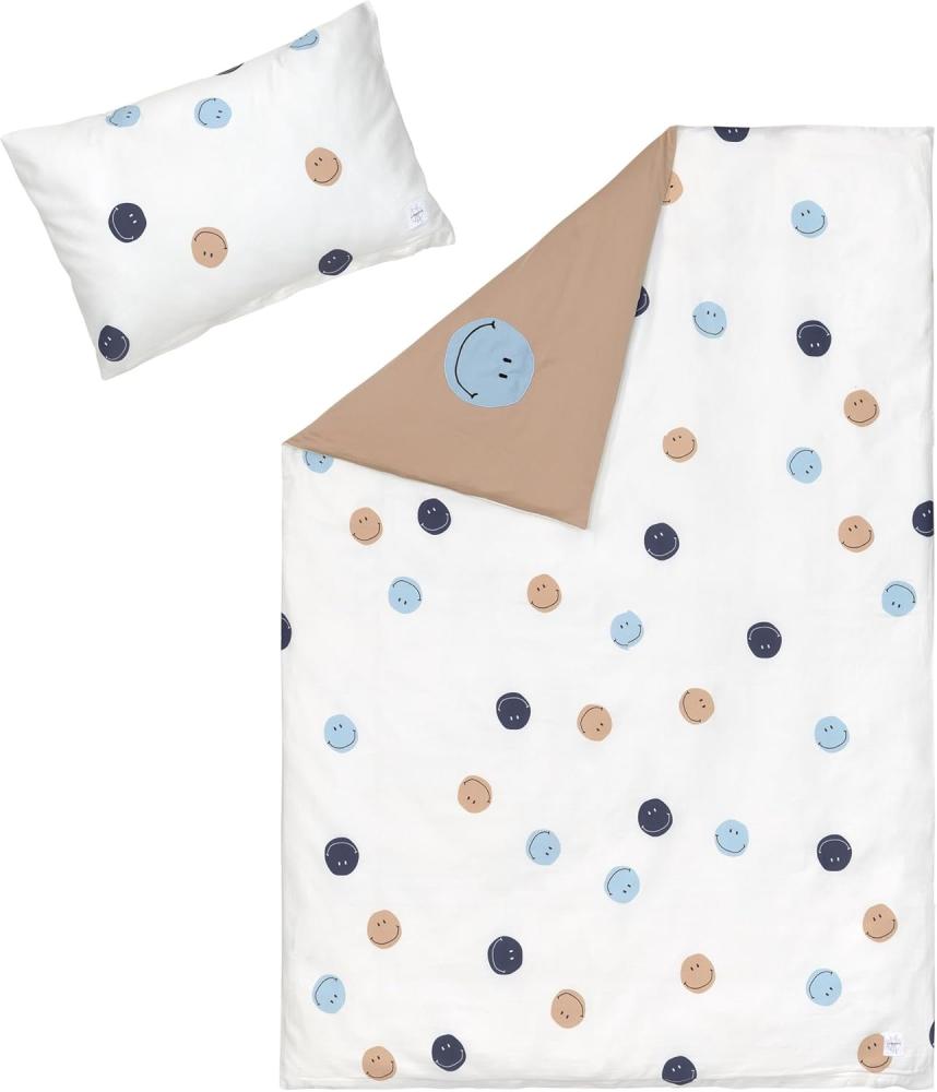 LÄSSIG Kinder Bettwäsche Set aus Bio Baumwolle GOTS zertifiziert 2-teilig/Bedding Set Smile milky/brown Bild 1