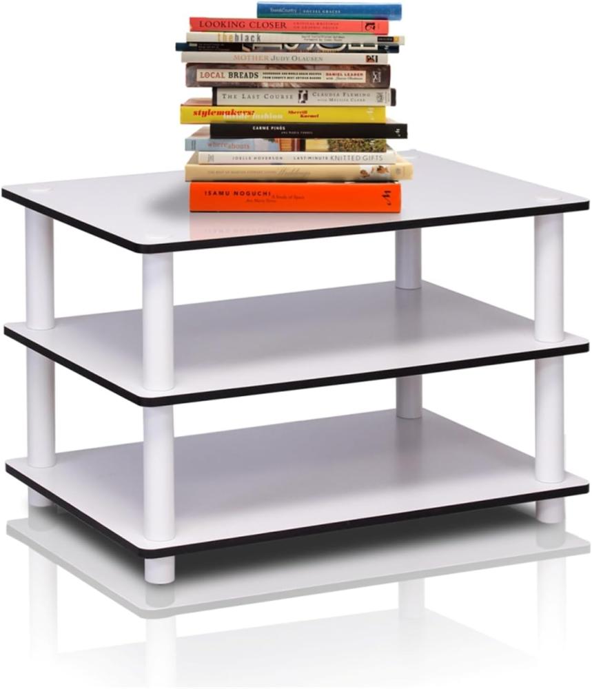 Furinno Just 3-Tier No Tools Fernsehstand, TV-Ständer, Couchtisch, Weiß, 59. 9 (Breite) x 39. 6 (Höhe) x 39. 6 (Tiefe) cm Bild 1