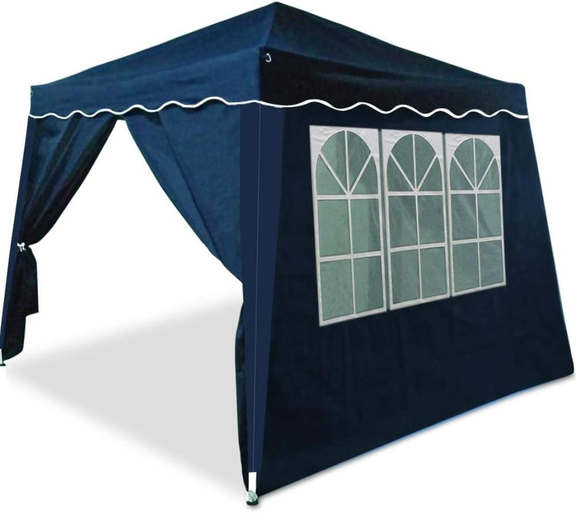 DEUBA Faltpavillon 3x3 m mit 2 Seitenwänden und Fenstern, blau Faltpavillon Bild 1