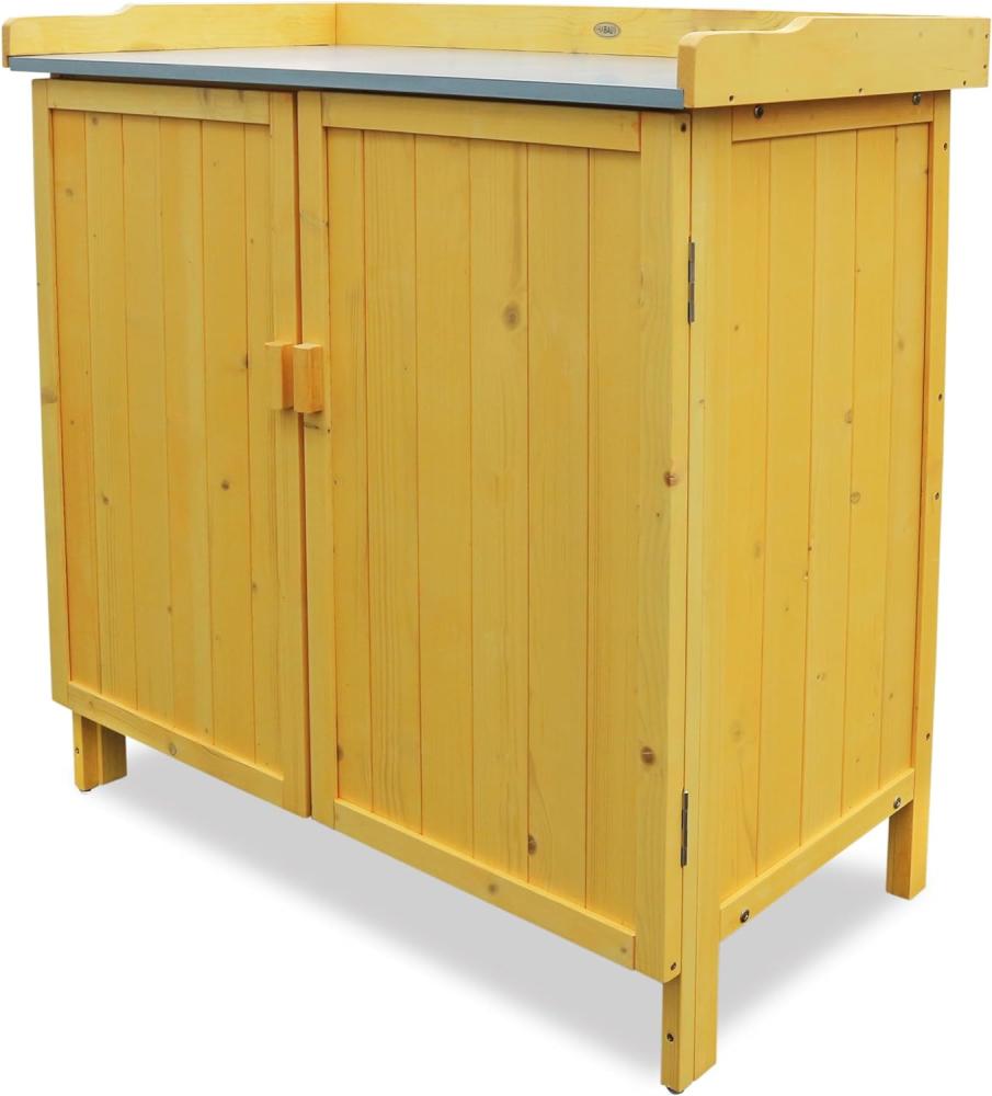 Habau 3106 Gartentisch mit Unterschrank, 98 x 48 x 95 cm, Natur Bild 1