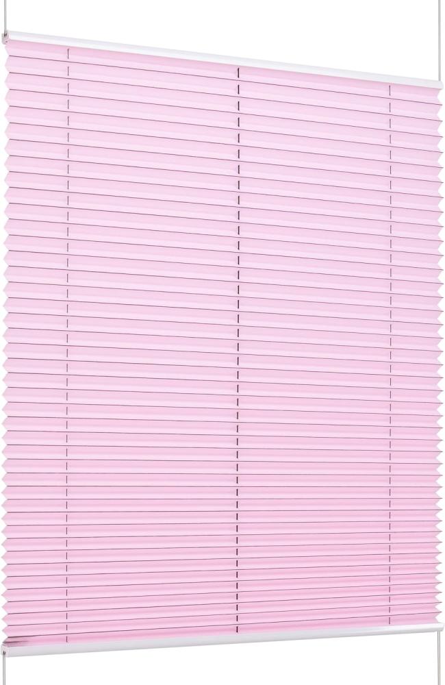 K-Home Klemmfix-Plissee Florida Rosa 50x210 cm (B x L) einzigartiges Design mit bezauberndem Lichteffekt Bild 1