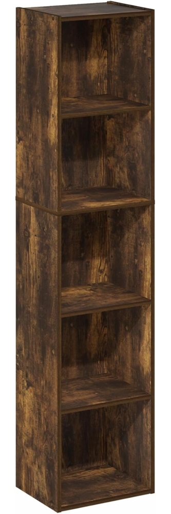 Furinno Pasir 5-stufiges Bücherregal mit offenem Regal, Bernsteinkiefer Bild 1