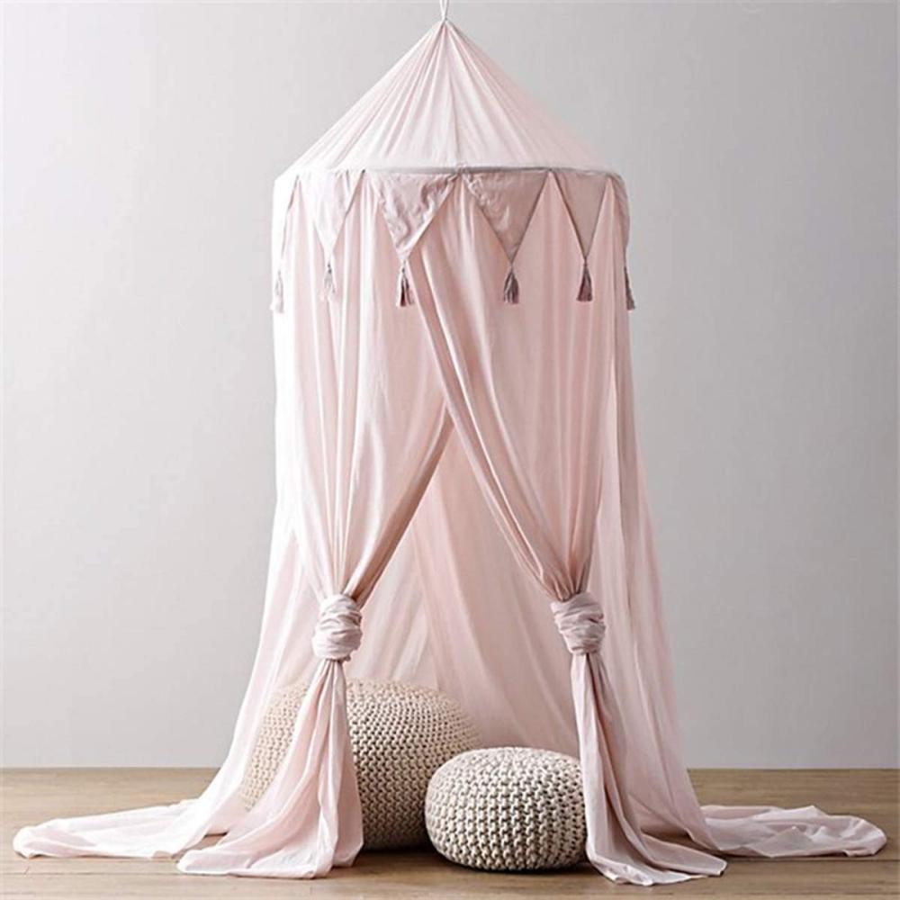 Koomiao Betthimmel für Kinder Baby Baldachin Chiffon Hängende Kuppel Moskitonnetz für Schlafzimmer Kinderzimmer Spielzelte Deko Babybett Insektenschutz (Pink) Bild 1