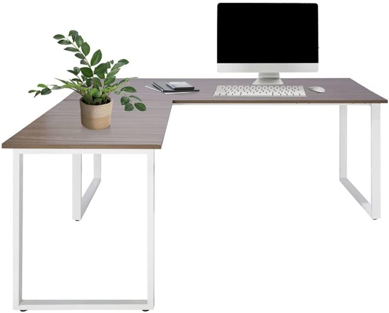 hjh OFFICE Schreibtisch WORKSPACE XL I Melaminharzbeschichtete Spanplatte, Gestell pulverbeschichteter Stahl Grau / Weiß Bild 1