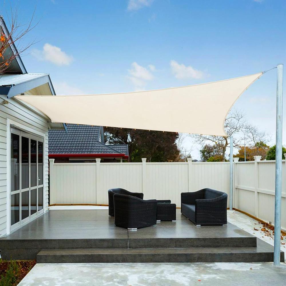 AXT SHADE Sonnensegel Wasserdicht Rechteckig 2,5x3 m Wetterschutz Sonnenschutz PES Polyester mit UV Schutz für Terrasse Balkon Garten-Creme(Wir machen Sondergrößen) Bild 1