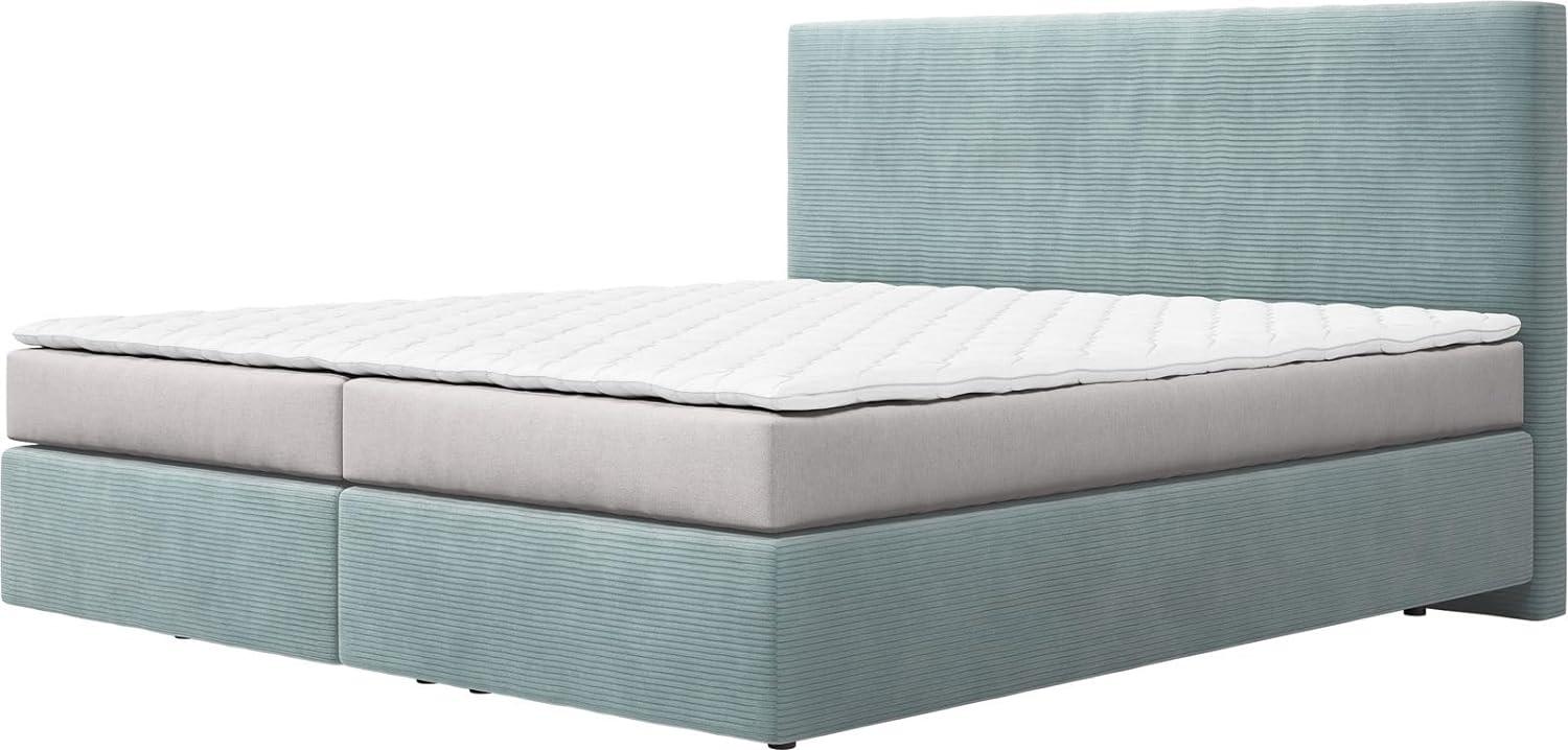 Boxspringbett Dream-Well mit Matratze und Topper Pastellblau 180x200 Bild 1