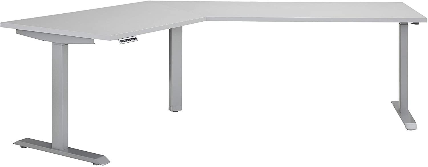 Schreibtisch "5512" aus Metall / Spanplatte in Metall platingrau - platingrau. Abmessungen (BxHxT) 248 x 120 x 158 cm Bild 1