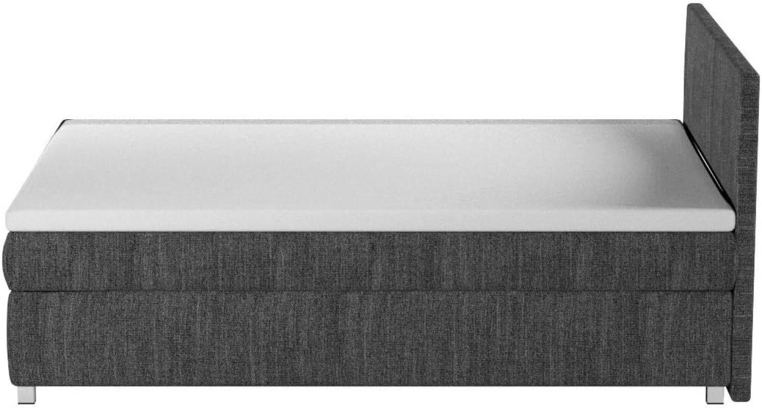 Maintal Boxspringbett Howard, 100 x 200 cm, Strukturstoff, Bonellfederkern Matratze H2, grau Bild 1