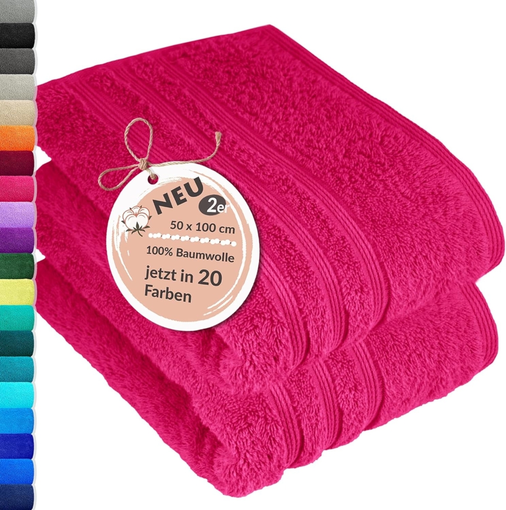 Lashuma Handtuch Set London, Frottee (Set, 2-St), Weiche Baumwollhandtücher rot 50x100 cm Bild 1