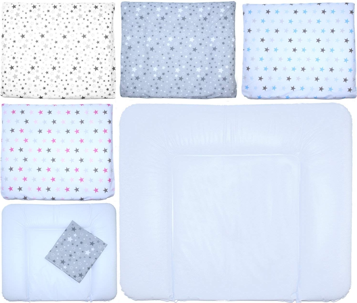 Wickelauflagenbezug - Wickelauflage -75x85 cm- Bezug für Wickelauflage Baumwolle (Star - ROSA, Nur Bezug) Bild 1