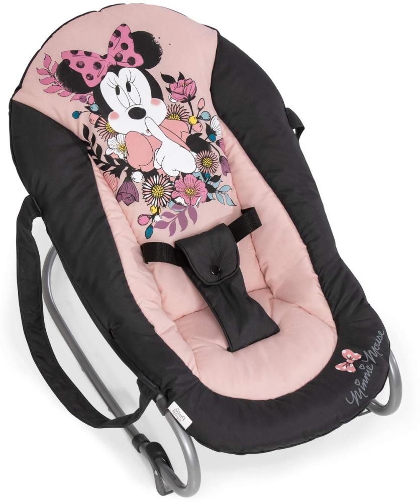 Hauck Rocky Minnie Sweetheart Babywippe Wippe mit Tragegriff,schwarz/rosa, 100% Polyester Bild 1