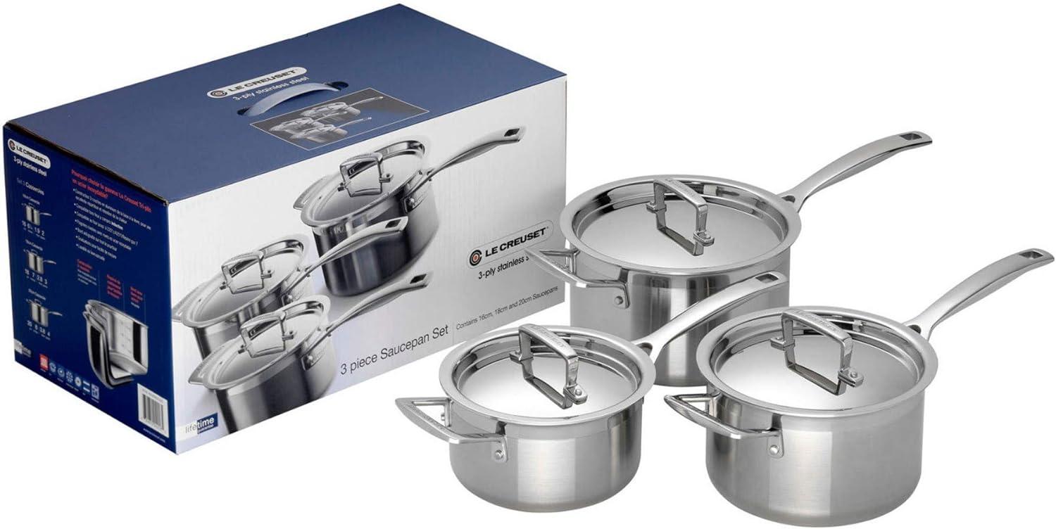 Le Creuset 3-Ply Profitopfset 3-tlg. - 20 bis 24 cm - 25 bis 28 cm - 10 bis 18 cm Bild 1