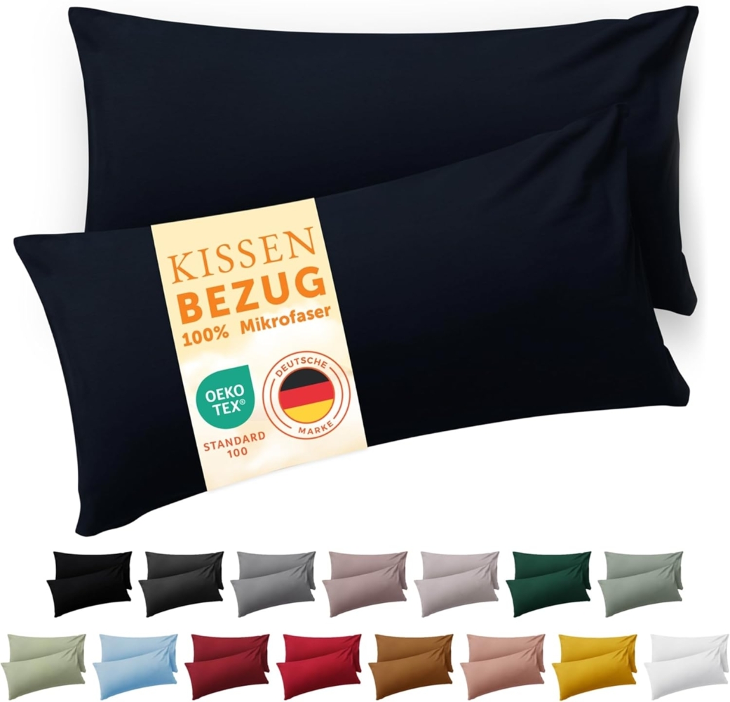 Blumtal Kissenbezüge aus gebürstetem Mikrofaser-Gewebe - Oeko-TEX zert. Kissenbezüge, (2 Stück), mit Reißverschluss oder Verschlusslasche Bild 1