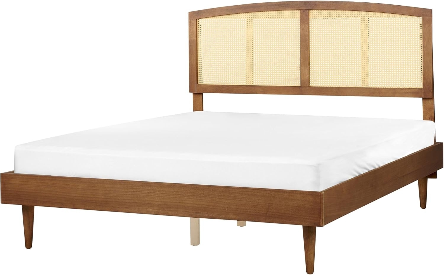 Bett mit Lattenrost VARZY 160 x 200 cm Rattan Heller Holzfarbton Bild 1