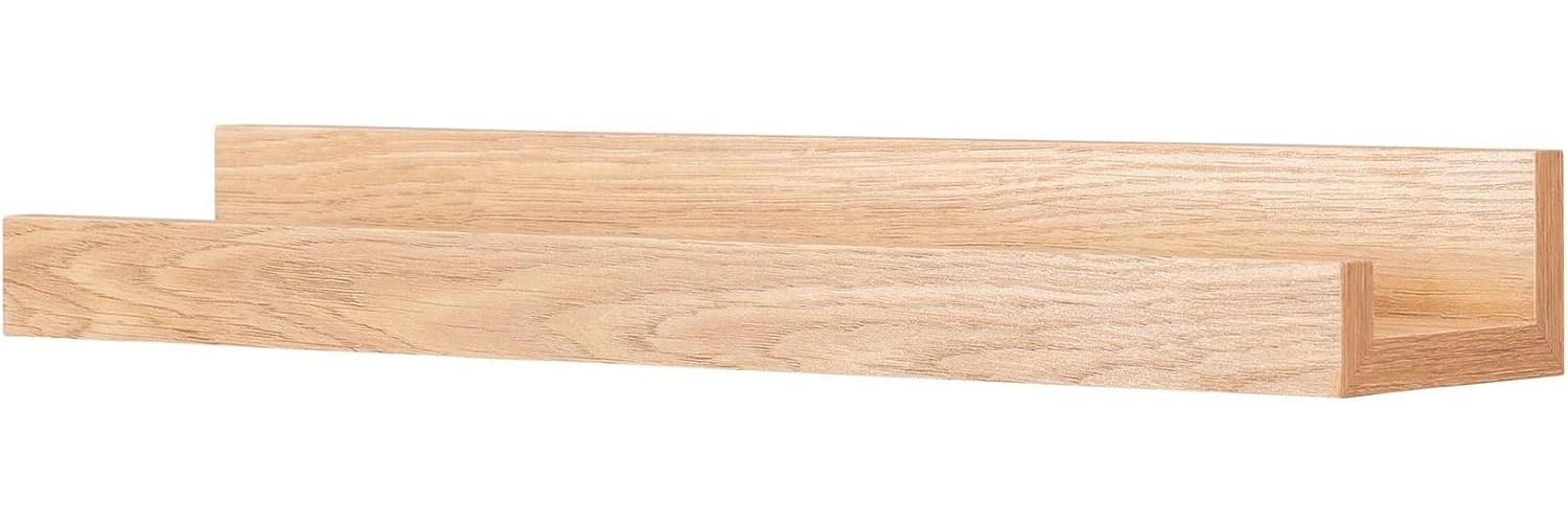 Levandeo® Bilderleiste, Bilderleiste Eiche Braun L40cm MDF Holz Wandregal Schmal Wanddeko Bild 1