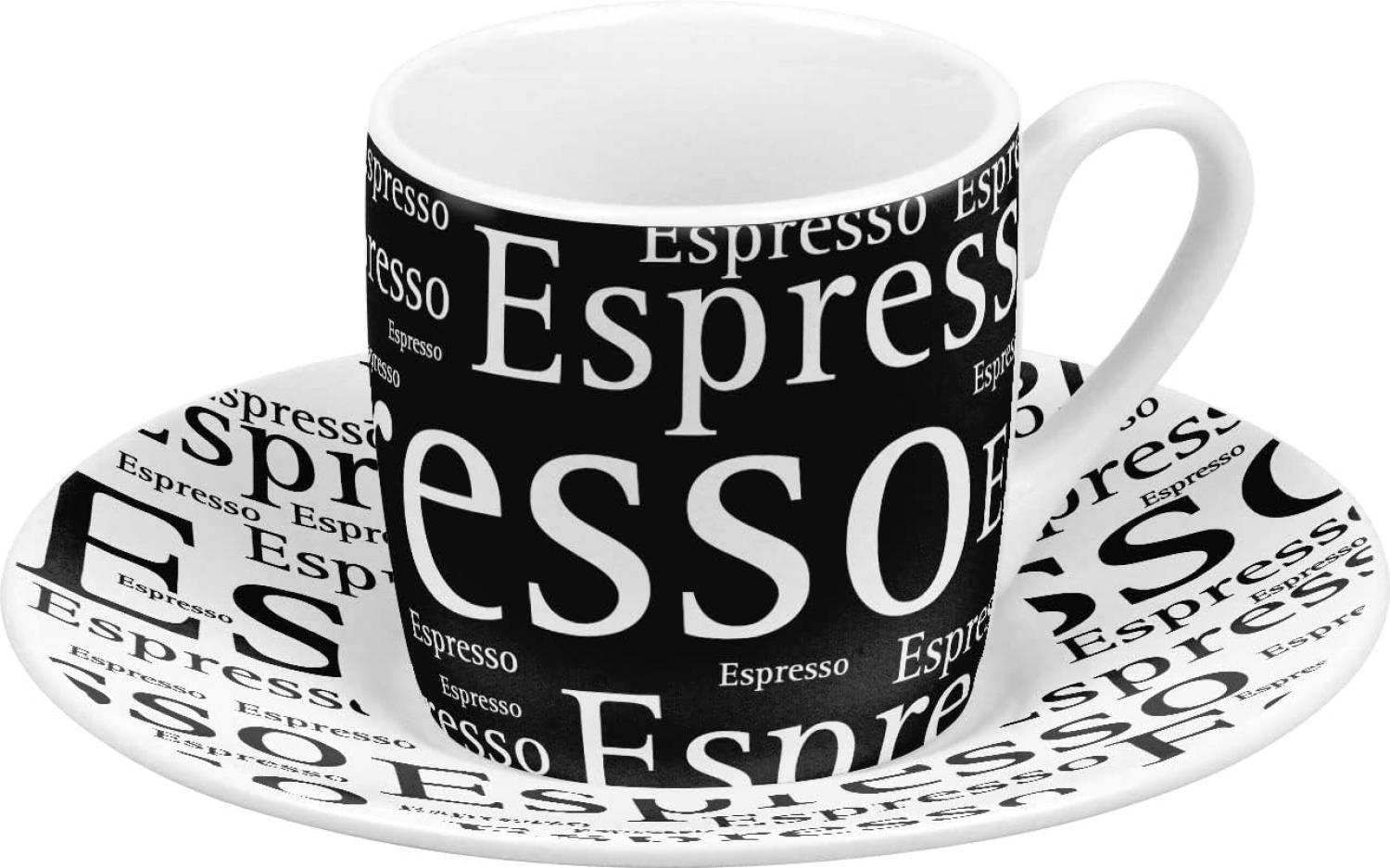 Könitz Schrift auf Schwarz Espresso Set, 2-tlg, Espresso Tasse, Becher, Untertasse, Porzellan, Schwarz / Weiß, 85 ml, 11 5 053 0306 Bild 1