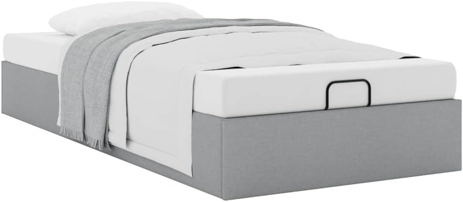 Ottoman-Bett ohne Matratze Hellgrau 90x200 cm Stoff 3310847 Bild 1