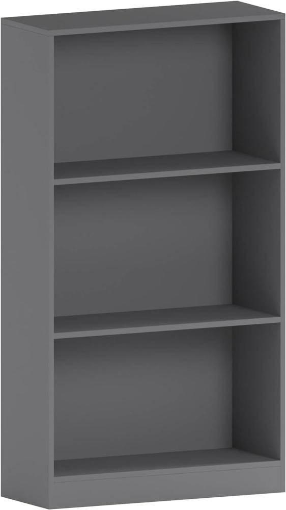 Vida Designs Cambridge Bücherregal mit 3 Etagen, mittelgroß, Holzregal, Aufbewahrungseinheit, Büro, Wohnzimmer, Grau Bild 1