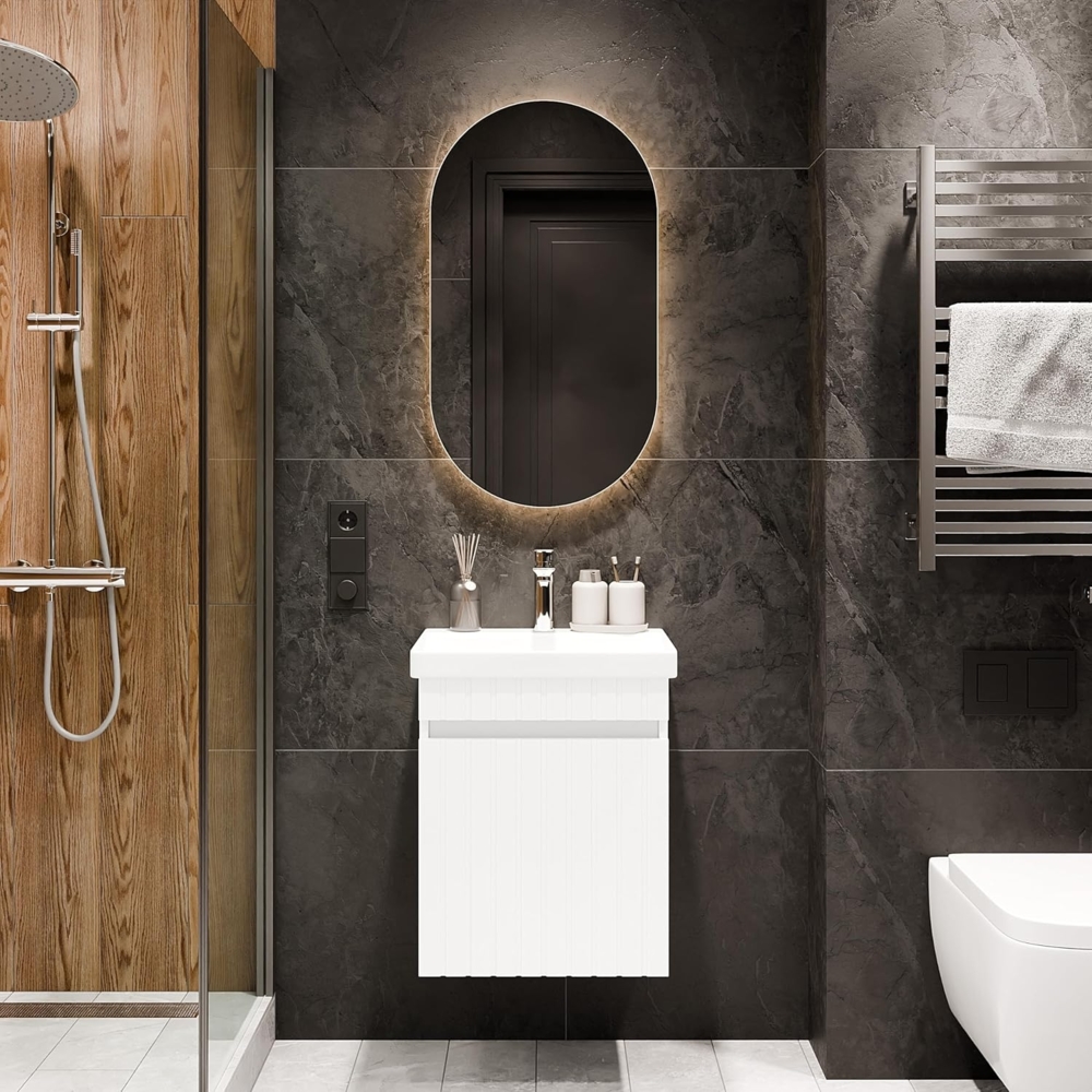 Planetmöbel Badmöbel-Set Cosmia, (Waschbecken mit Unterschrank, 1-St, Waschtisch mit Schublade), Waschtisch mit Waschbecken Bild 1