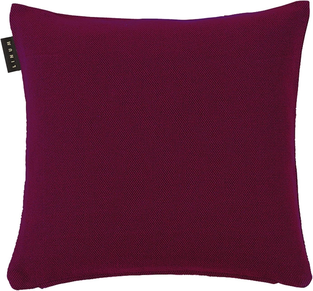 LINUM PEPPER Premium Kissenhülle für Dekokissen 40x40 cm, 100% Baumwolle, Maschinenwaschbar, Burgunderrot Bild 1